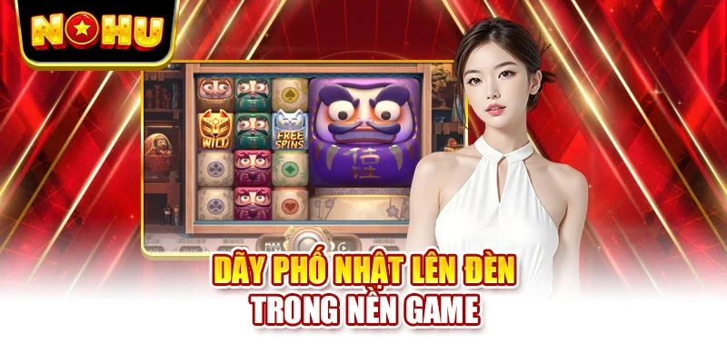 Dãy phố Nhật lên đèn trong nền game
